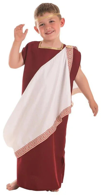 Disfraz de Senador Romano Granate para Niño Senadores Romanos Llopis